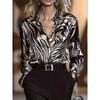Женская весенняя атласная рубашка с принтом зебры, длинный рукав, элегантная, роскошная, повседневная блузка