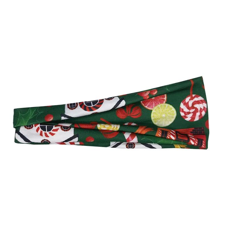 Merry Christmas Headbands for Women Hairband Sports Fitness Yoga Running Sweatband Snowman Snowflake Headwraps Fashion Headwear Hair Accessories Gifts