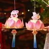 Lotus Lantern Handheld Spring Festival Flower Lantern DIY Lotus Rabbit Lamp for Hanfu Cosplay Wedding Chinese New Year Decor