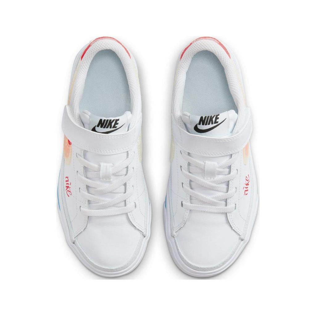 Nike Court Legacy Удобные Нескользящие Амортизирующие Низкие Детские Скейтбордические Кроссовки Белые Красные FB7777-100