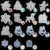 Christmas Tree Hanging Tags Crystal Resin Mold Xmas Ornament Epoxy Resin Molds Silicone Mould