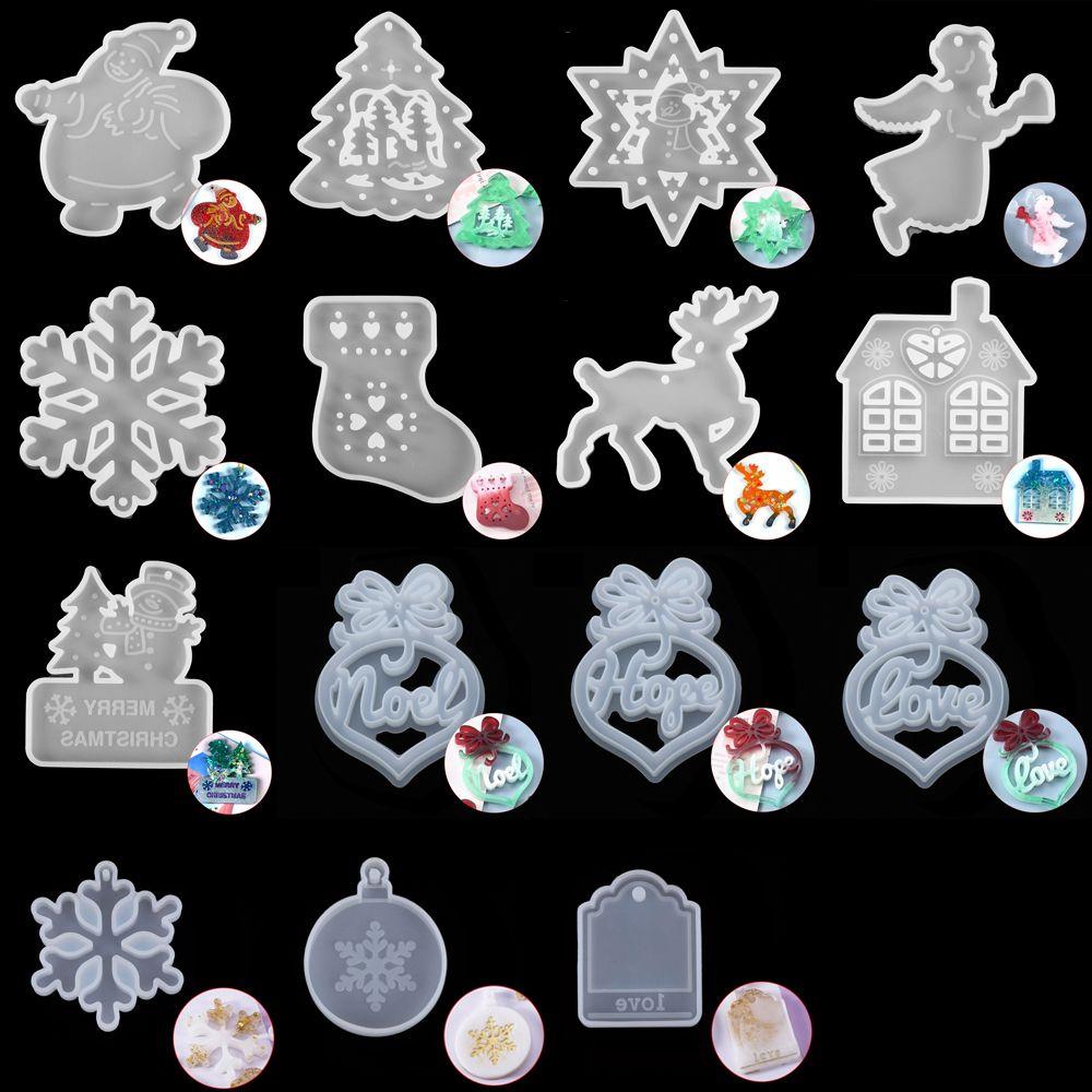 Jewelry Making Tools Hanging Tags Xmas Ornament Epoxy Resin Molds Silicone Mould Crystal Resin Mold