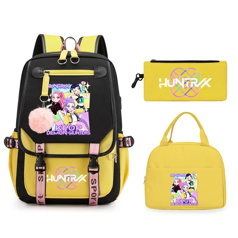 KPop Demon Hunters Rumi Anime Merchandise Backpack and Pencil Case Convenient Backpack for Couples for Business Trips and Travel