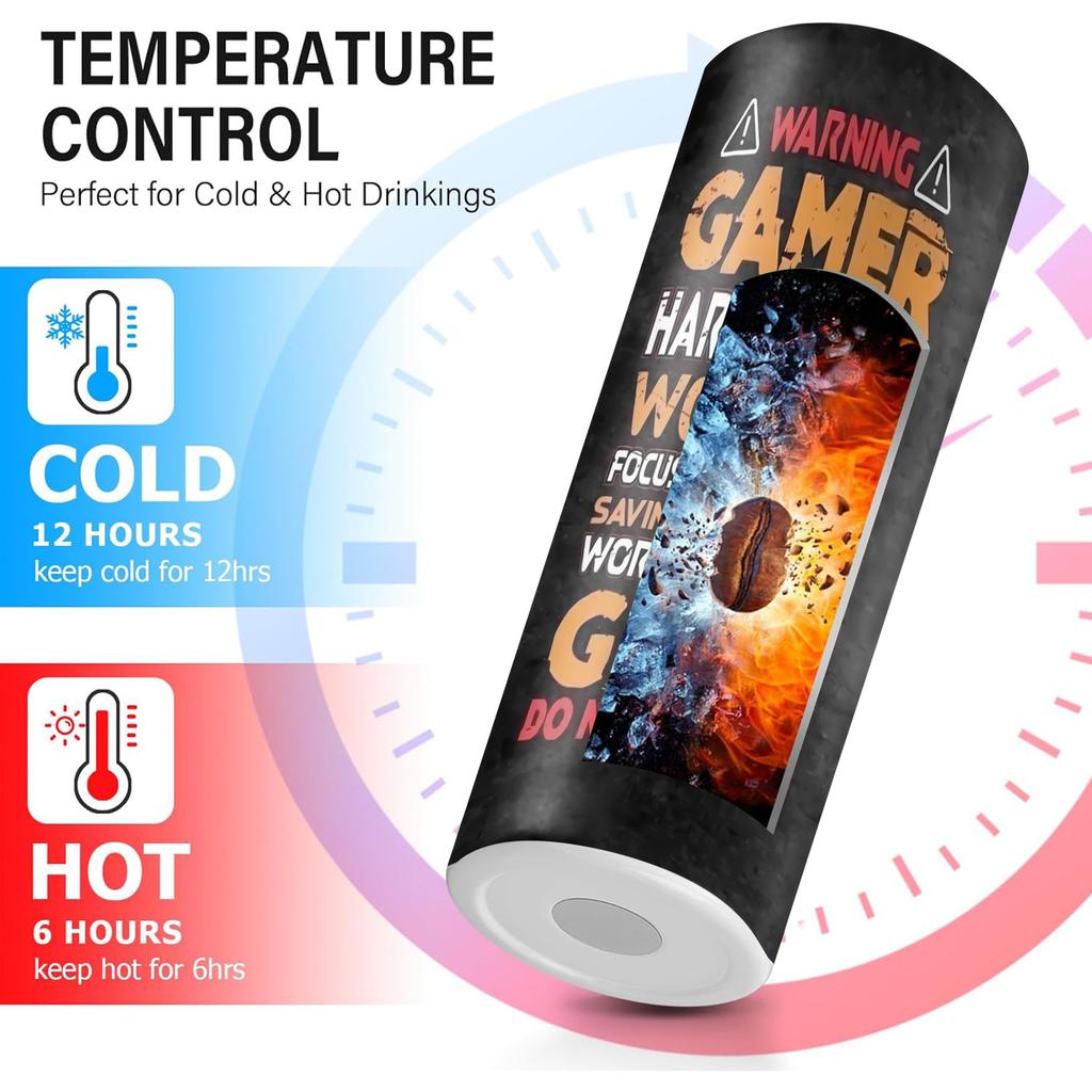 20oz Tumbler gamer win mode Vacuum cup Double Stainless Steel Water Bottle with Straw for Hot or Cold Drink The Best Player gift