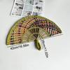 Hand-Woven Straw Fan Decorative Handmade Semicircular Woven Fan Summer Cooling Fan Handheld Fan Gift Home Decor