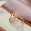 Unusual  Rose Gold Rings Daily Women Fine Jewelry Minimalist Geometry Natural Zircon Ring Fashion Jewelry