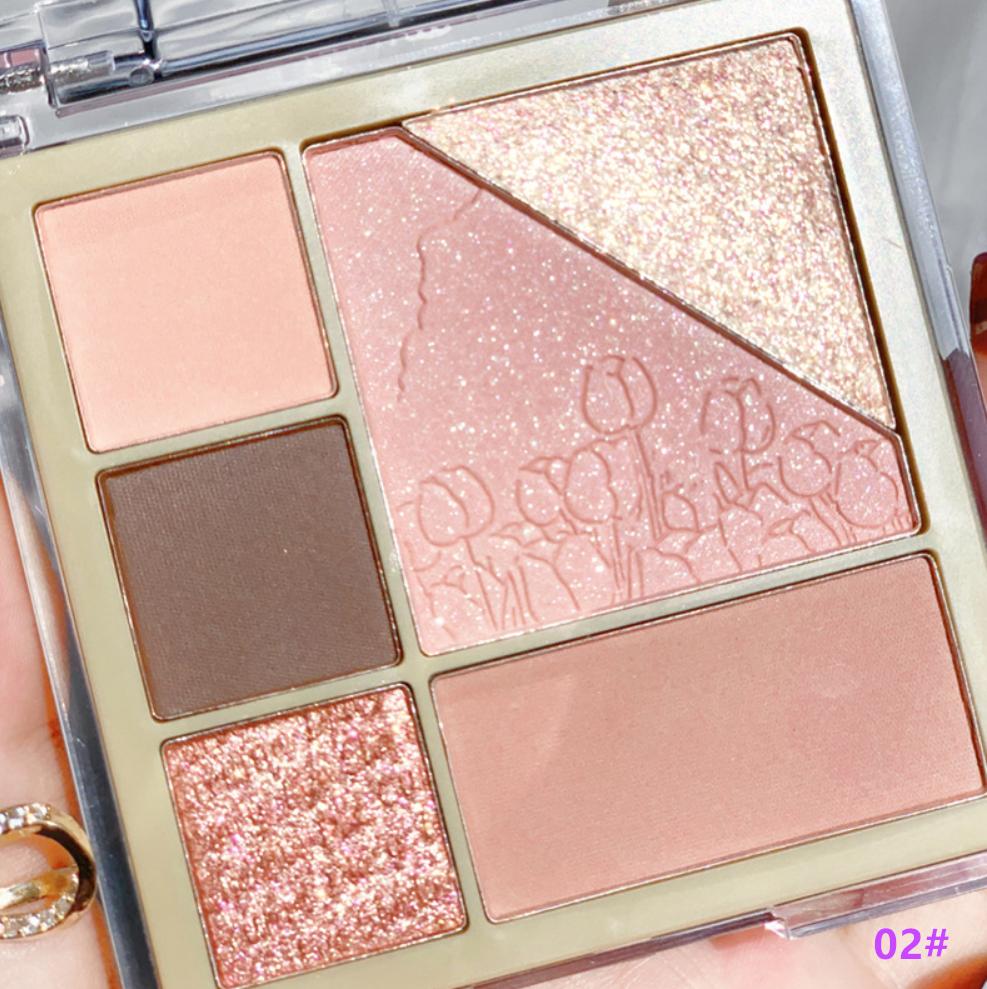 Xixi 6-в-1 Изысканный диск теней для век Curcuma Diary с перламутровым мерцанием, матовая водостойкая сексуальная палитра теней для век