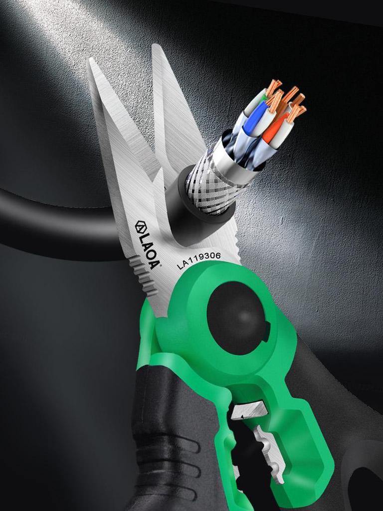 Многофункциональные электрикские ножницы из нержавеющей стали - Инструмент для резки проволоки, воздуховодов, кабелей и обжима