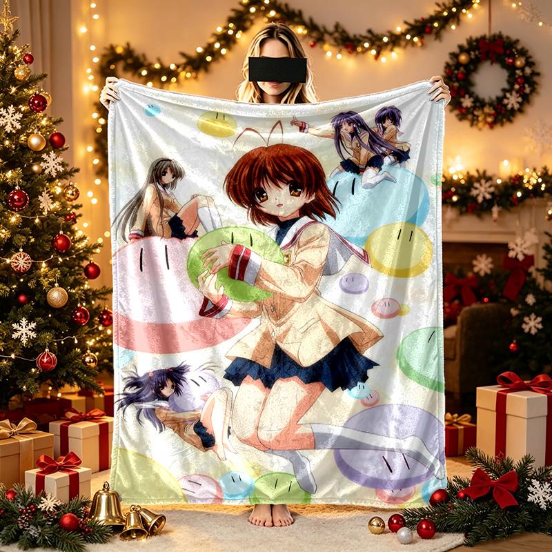 1pc Easy-Care Anime Girl Portrait Blanket, Perfect for Couch, Bed, Home, Travel and More, Warm and Durable Printed Blanket