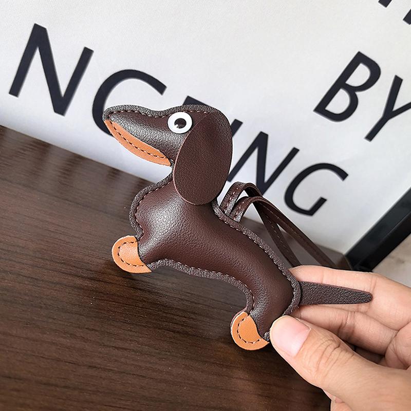 Брелок для ключей в виде собаки таксы из искусственной кожи, брелки для женщин, подвеска на сумку, ювелирное изделие, брелок для ключей, держатель для ключей в подарок