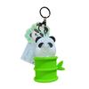 Funny Spit Bubble Keychain Creative Panda Bamboo Pendant Cartoon Panda Keychain  Accessory