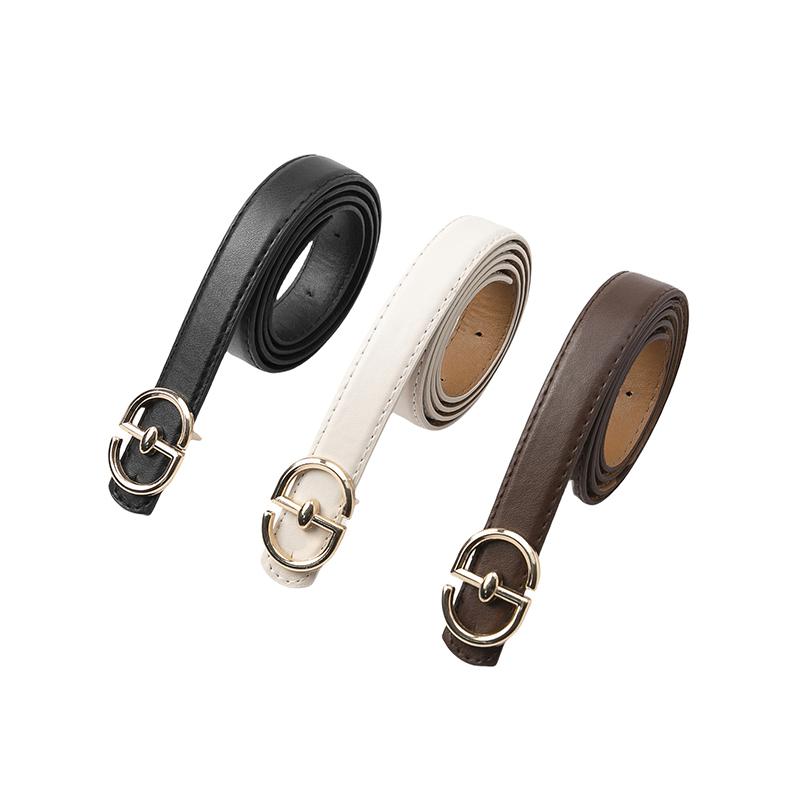 Ремень из искусственной кожи для женщин с двойной круглой металлической пряжкой, дизайнерский женский джинсовый ремень для брюк, декоративный пояс, подарок