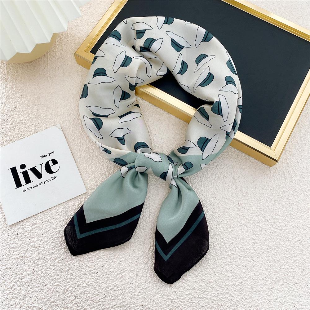 70 Silk Scarf: Small Square for Women - Lightweight Korean Fashion, Perfect for Spring, Summer, Autumn; Stylish for Flight Attendant or Neck Accessory