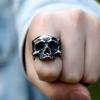 2022 NEW Men's 316L Stainless-steel Rings Retro Motorcyclist Skull RING for Teens Gothic Punk Jewelry Gift Free Shipping