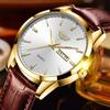 LIGE Лучший бренд, мужские кожаные деловые часы с датой, водонепроницаемые светящиеся часы, мужские роскошные спортивные водонепроницаемые кварцевые наручные часы