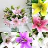 Brightly Colored Realistic 38cm Artificial Lily Millet Flower Bridal Bouquet