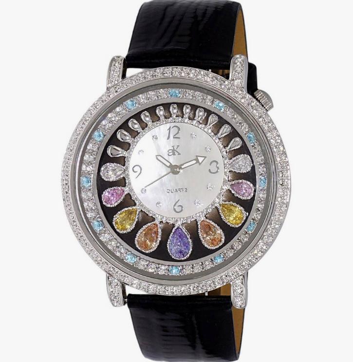 Adee Kaye Коллекция Tear Drop Кристальные акценты Белый перламутровый циферблат Кварцевые AK2112-L Женские часы