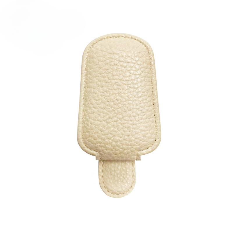 Премиальный кожаный держатель для автомобильных очков - роскошное крепление на козырек с отделением для нескольких карт