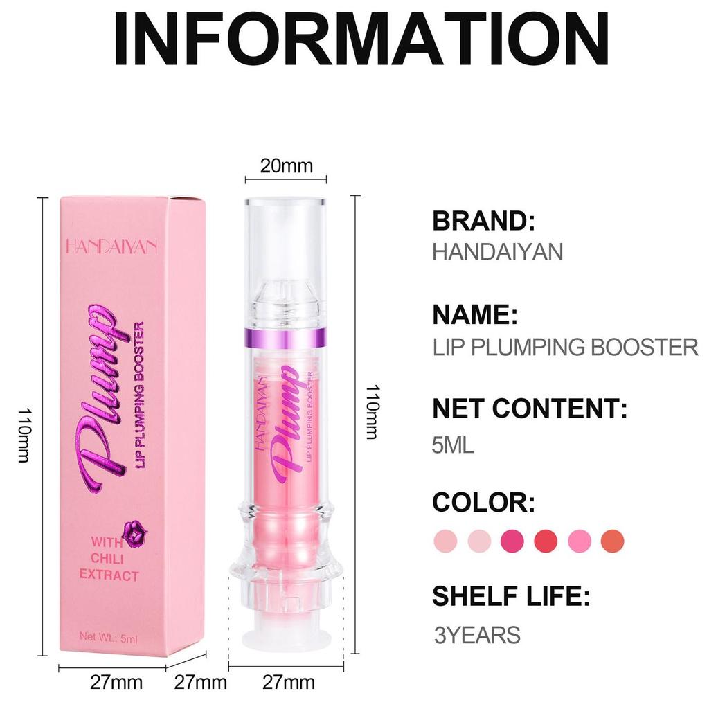 HANDAIYAN Усилитель для увеличения объема губ, сексуальная блестящая красная телесная помада, жидкая водостойкая увлажняющая масляная блеск для губ, макияж