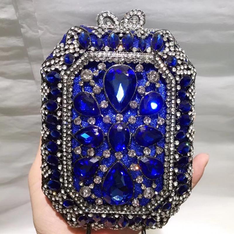 Большая Каменная Вечерняя Сумка Красный Свадебный Кошелек Большие Красные Клатчи со Стразами Роскошная Золотая Металлическая Сумка с Алмазной Вырезкой Женские Сумки