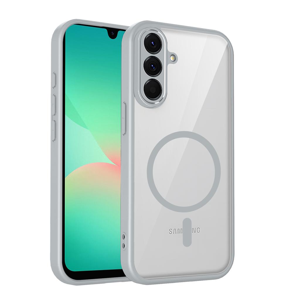 KEYSION Transparent Magnetic Phone Case for Samsung A57 5G A37 A27 5G Silicone+PC HD Clear Shockproof Cover for Galaxy A17 4G 5G