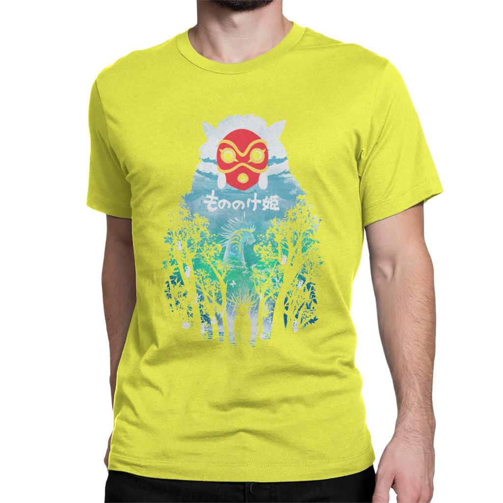 Vintage River Flows In You T Shirt For Men Pure Cotton T Shirts Princess Mononoke Ghibli