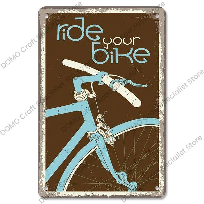 Велосипедная табличка, металлическая жестяная вывеска, велосипедные гонки, винтажный металлический плакат, настенный художественный декор для велосипедного клуба, гаража, человека, пещеры
