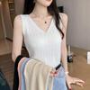 Halter Vest Women Wear Summer Thin V-neck Slim Fit with A Suit with A Bottom Ice Silk Knit Top