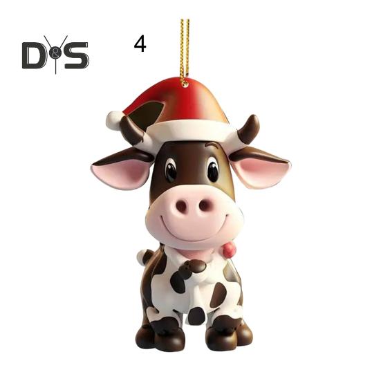 Качающееся молочное автомобильное зеркало, подвесное украшение в рождественской шапке, украшение для автомобиля, акриловые универсальные аксессуары для салона автомобиля