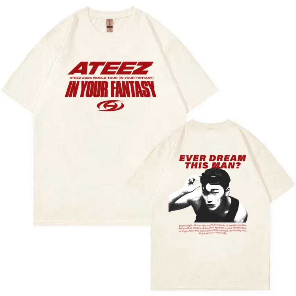 Модная футболка ATEEZ World Tour in Your Fantasy Ever Dream This Man для мужчин и женщин, корейский тренд, K-pop футболки, женская повседневная футболка