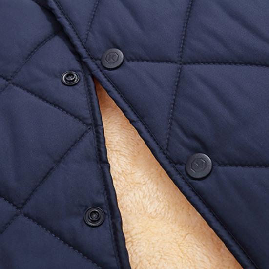 Мужское зимне-осеннее пальто с толстым плюшевым подкладом, воротник-стойка, защита шеи, теплый длинный рукав, чистый цвет, большой размер, мягкий однобортный кардиган с карманами