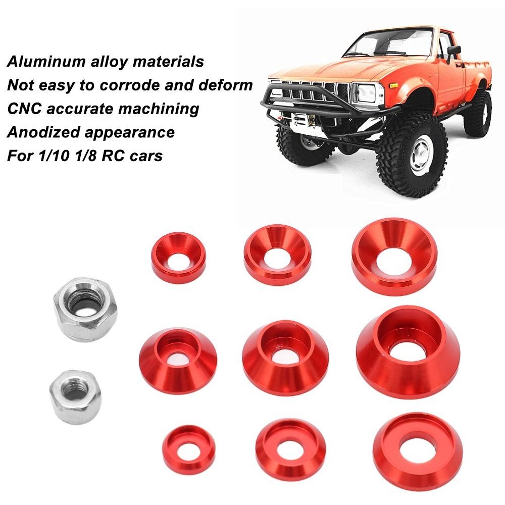 1/10 1/8 Scale RC Screw Washer Kit Aluminum Alloy Flat Washer Set Round Head Gasket For RC Cars