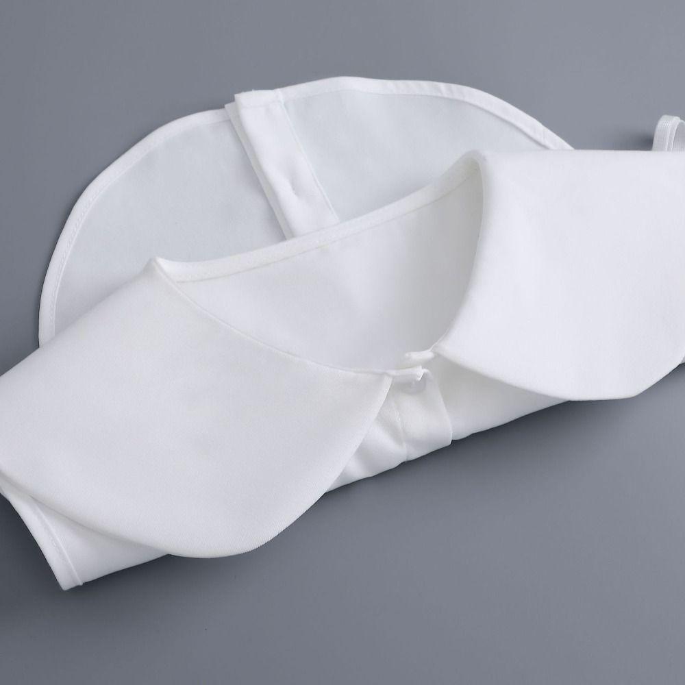 Ruffle Front Tie White Fake Collar Pure Cotton Stand-up Collar For Women Girls