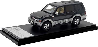 Inter Allied Hi Story Mitsubishi PAJERO Long SUPER EXCEED 3200 Pyrenees Silver Готовый продукт 1/43 DI-DIESEL (1999) Черный/Королева