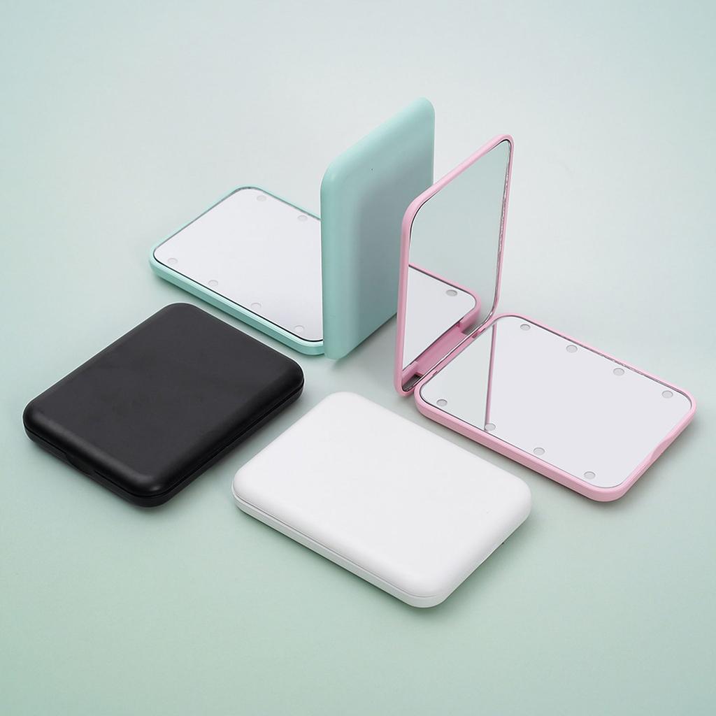 Мини светодиодное зеркало для макияжа Портативные косметические зеркала с подсветкой 1X 2X увеличительное карманное зеркало Складные косметические зеркала для макияжа