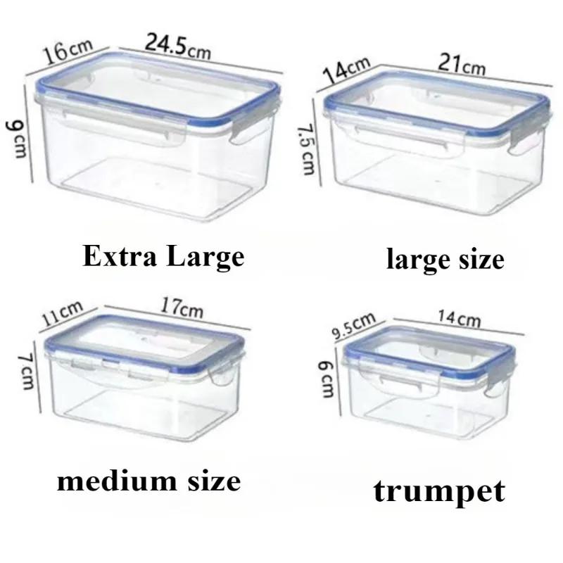 Food Preservation Box Transparent Sealed Box with Cover Can Be Heated and Refrigerated PP Material Stackable Storage Containers