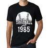 Men’s Vintage Tee Shirt Graphic T Shirt Softball Since 1985 Deep Black