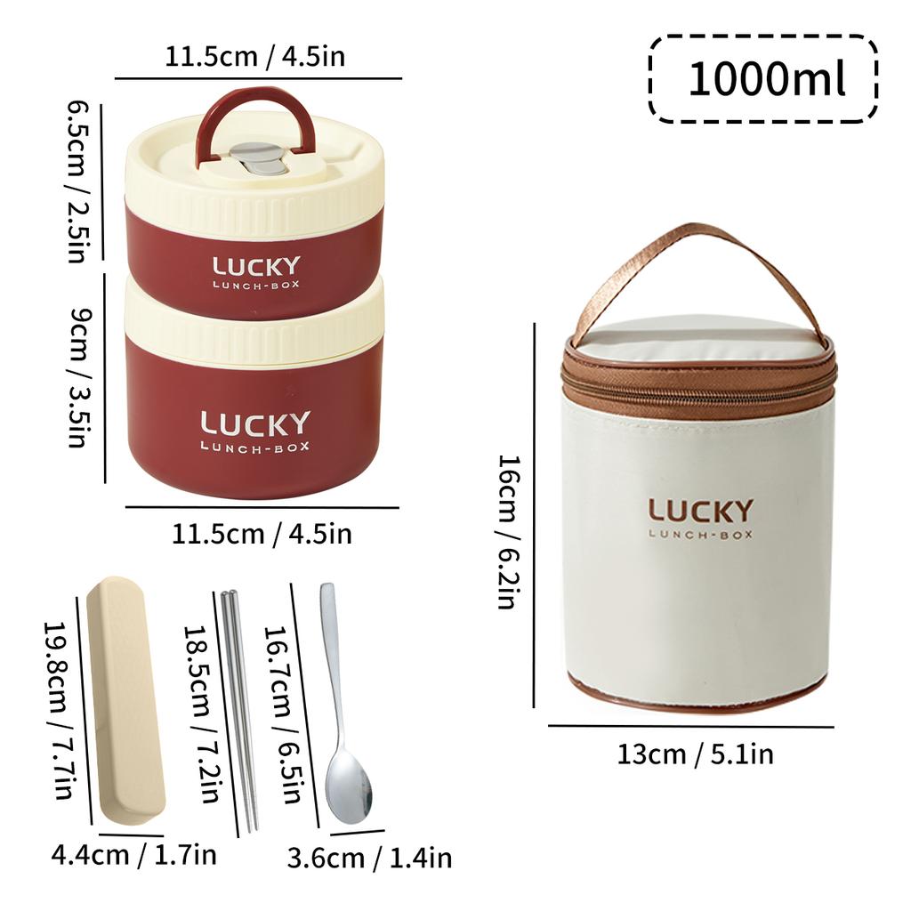 304 Stainless Steel Insulated Bento Box Microwave Heatable Round Sealed Thermal Lunch Box For Kids Students Food Container