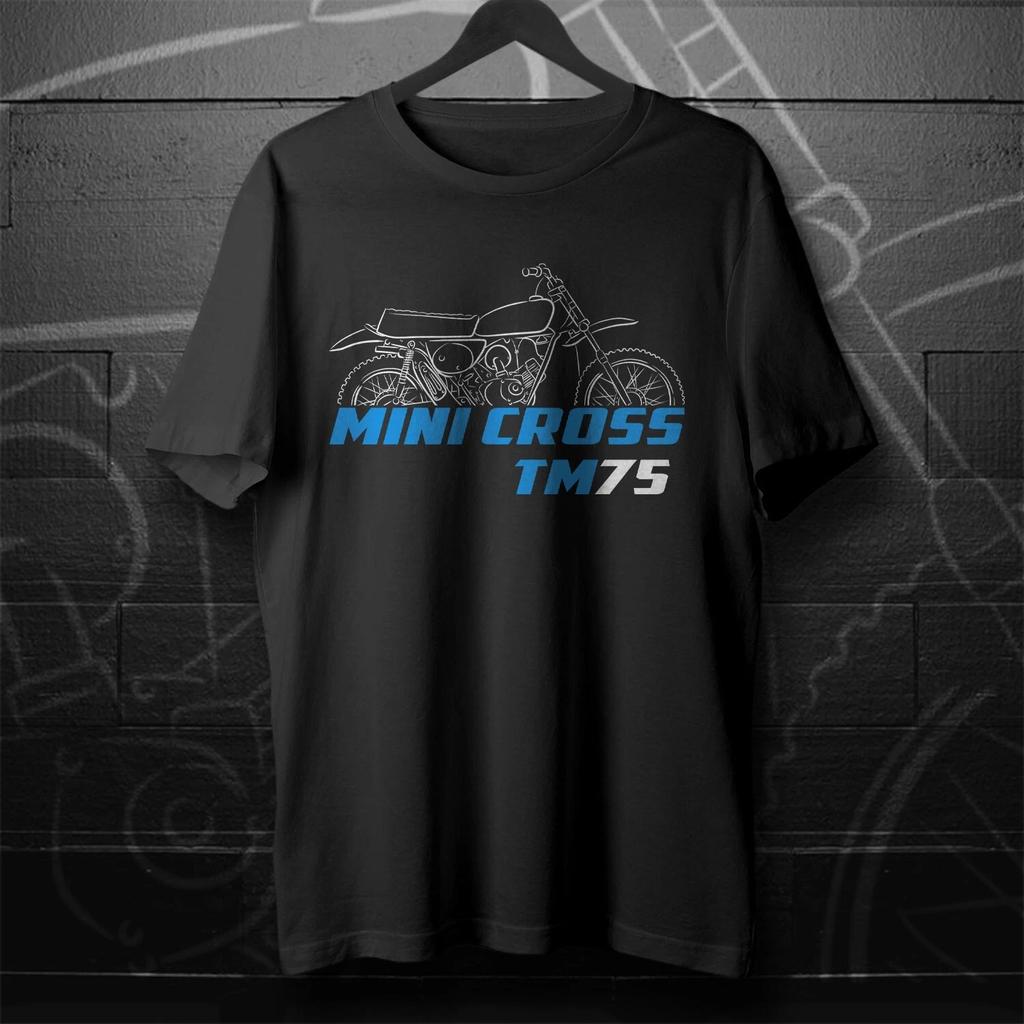 Black men's and women's T-shirt Suzuki TM75 Mini Cross 1974-1976 - Motorcycle