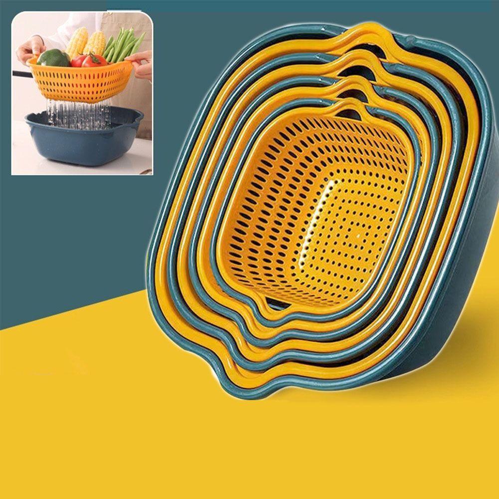 Stackable Vegetable Washing Basket Double-Layer Fruit Basin Practical Drain Basket  Kitchen