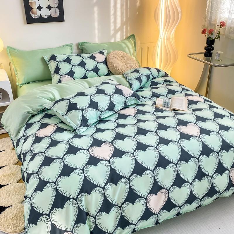 Домашний текстиль Little Floral Princess Wind Комплект из четырех предметов, простыня Girl Heart Постельное белье Комплект из трех предметов для спальни