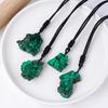 1Pc Plastics Healing Stone Pendan Men Women Mineral Jewelry Diy Gift Malachite Irregular Slices Necklace