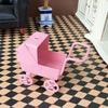 Realistic Mini Bassinet Stroller Wrought Iron Baby Stroller Model Doll Pram Toys  Kids Pretend Play