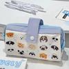 Cute Cat Print Pen Bag High Value Girl Heart Stationery Bag Large Capacity Student Pencil Stationery Box Storage Bag