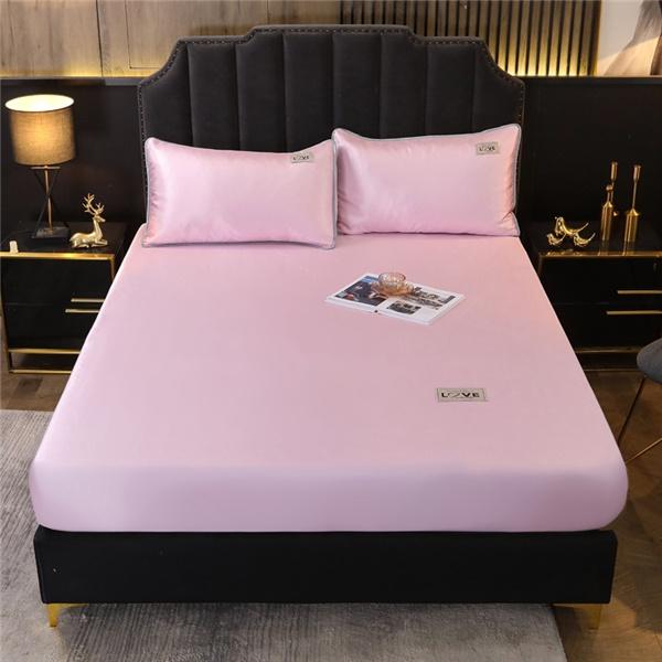 3 шт. шелковое постельное белье Роскошное детское двойное постельное белье размера «queen-size» комплект атласных простыней наволочки постельное белье плоские простыни