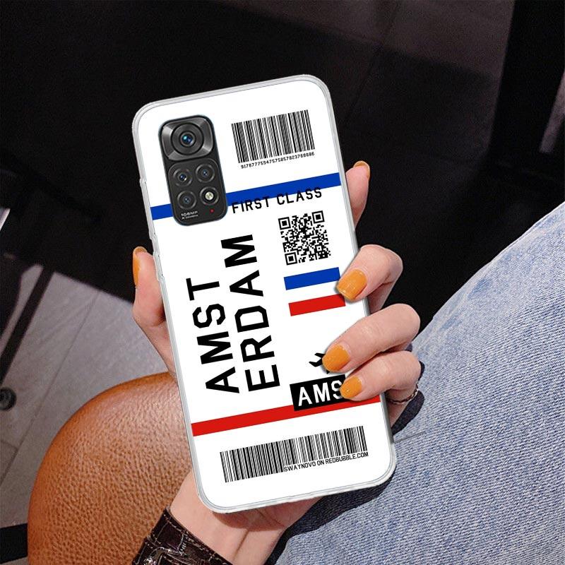 Travel Ticket Label Phnoe Case for Phnoe Case for Xiaomi Redmi Note 15 14 14S 13 Pro Plus 12 12S 11S 11E 10S 10 11T 5G Unique Co