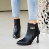 Shoes Female 2025 Ankle Women's Boots Plus Size Modern Boots Women Metal Decoration Pointed Toe Side Zip Thin Heels Shoes Women