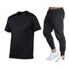 2025 Men's Summer Casual Two-Piece Set: Solid Color T-Shirt & Sports Pants