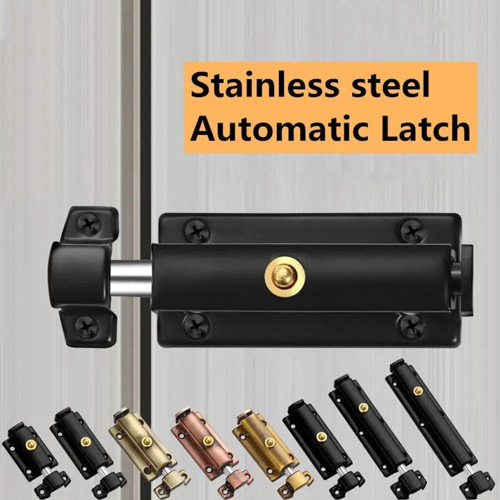 Spring Automatic Door Bolt Anti-theft Door Hasps Retro Door Buckle  Guard