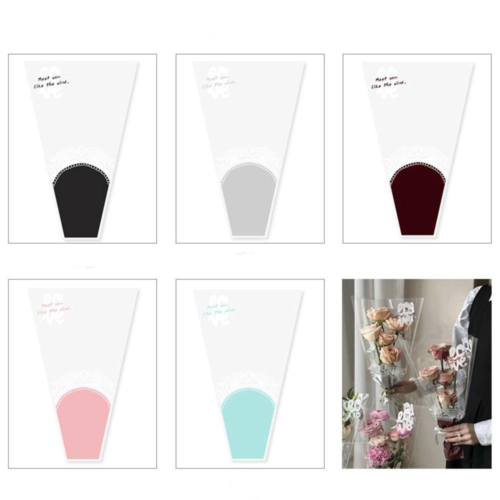 20/30PCS Transparent Rose Packing Sleeve Bag Wrapping Sleeve Flower Packaging Bag Valentine's Day
